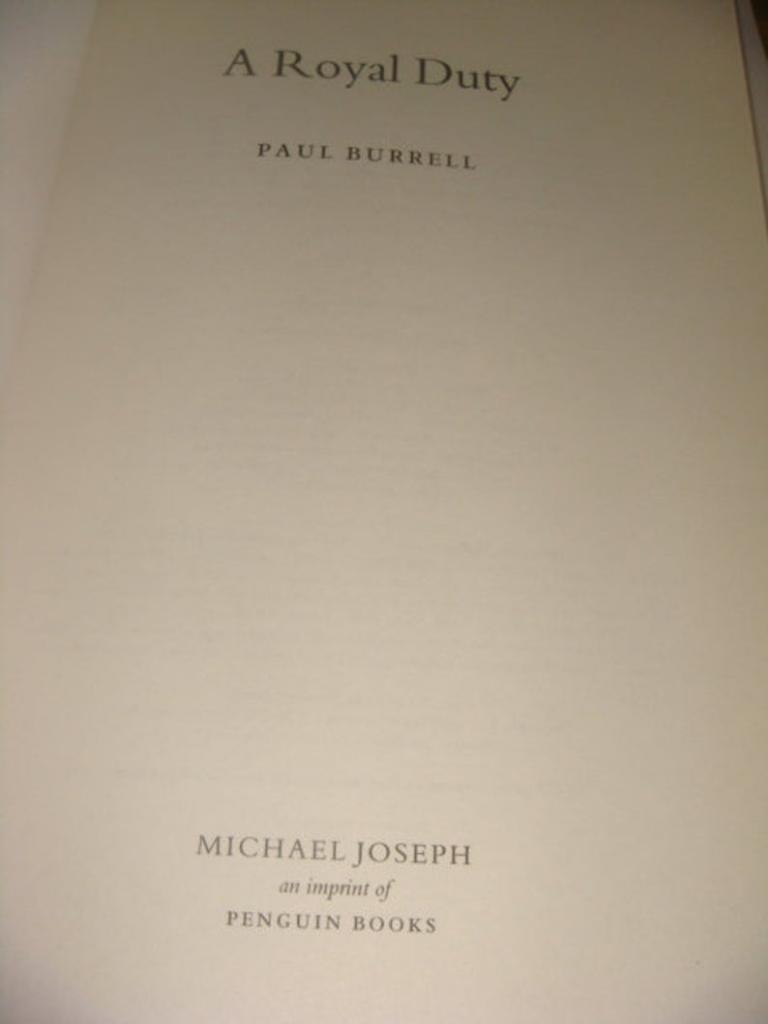 Книга Paul Barell A Royal Duty о Принцессе Диане на английском языке 2008 год 1