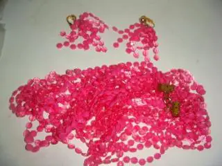 Набор розовый стеклярус винтаж Германия