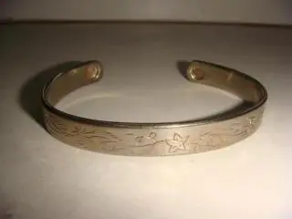 Браслет цветочный обруч мельхиор винтаж