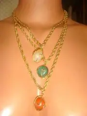 Колье из натуральных камней 2 шт винтаж