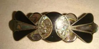 Заколка винтаж с перламутром Мексика 60-е года