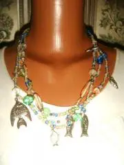 Колье и серьги Miriam Haskell Морская Царица винтаж 50 гг