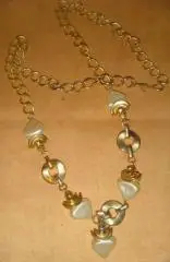 Ремень металл цепочка в стиле авангард бронза с сережками винтаж 60х г