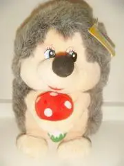 Мягкая игрушка Ежик музыкальный с мухомором 90 х годов.