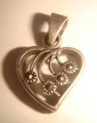 Подвеска кулон Любовь серебро с марказитами винтаж