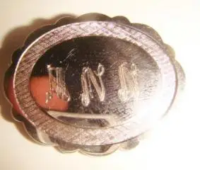 Брошь с инициалами NNN серебро 925 проба