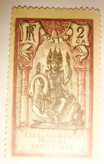 Марка французская колония индийская богиня 1930 год 1