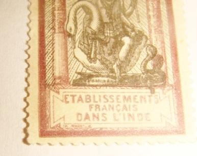 Марка французская колония индийская богиня 1930 год 2