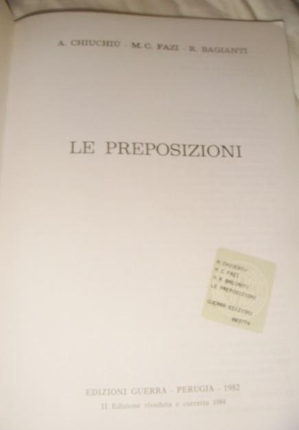 Приложение №3 к уч-ку In Italiano Perugia Le Preposizioni 1