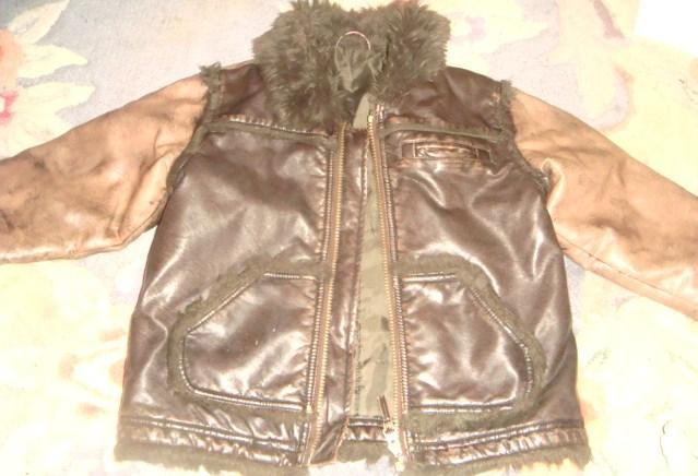 Куртка кожа утепленная до 4-5 лет.