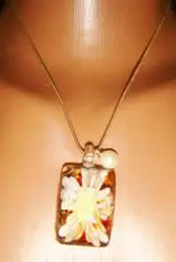 Кулон орхидея муранское стекло Murano винтаж