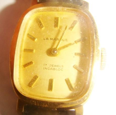 Часы швейцарские бронза позолота La Marque 1950 год. 1