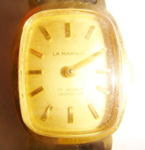 Часы швейцарские бронза позолота La Marque 1950 год. 2
