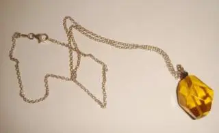 Кулон серебро желтый цитрин Италия винтаж