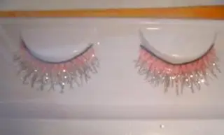 Накладные ресницы розовые с блеском
