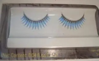 Накладные ресницы голубые с блеском