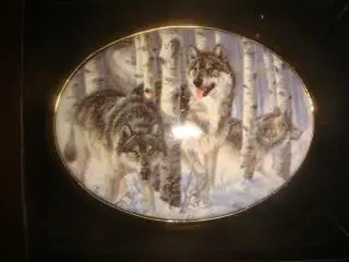 Пряжка для ремня волки серебро с позолотой