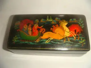 Шкатулка Палех Тройка1985 год