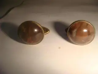 Запонки серебро тигровый глаз 50х годов