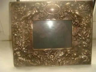 Рамка Ангелы Путти серебро 1900 год горизонтальная