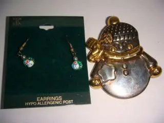 Набор бижутерии снеговик 1970 гг