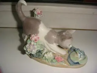 Статуэтка кошка с лягушкой LLadro 1984 год