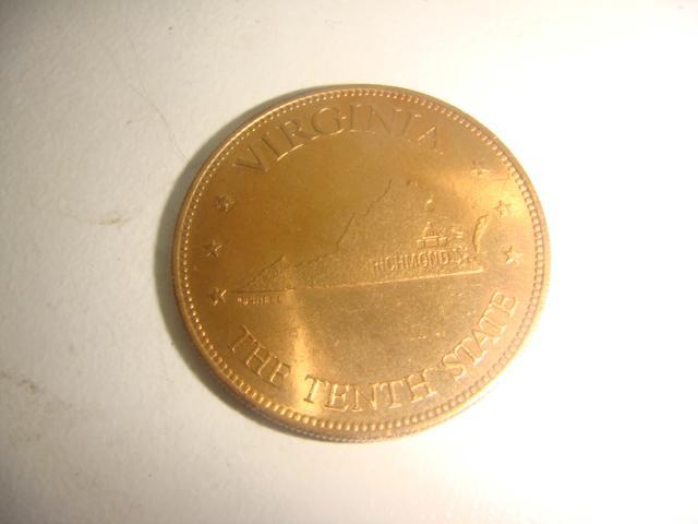 Монета бронза штат Вирджиния
