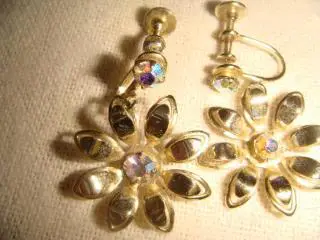 Серьги цветочные винтаж 1960х годов