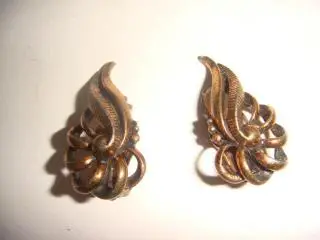 Серьги клипсы медные арт деко ф. Star винтаж 1960х годов