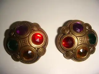 Клипсы арт деко со стразами винтаж 1960х годов