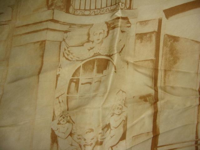 Платок шелк Escada с ангелами винтаж 1990 х годов оригинал 1