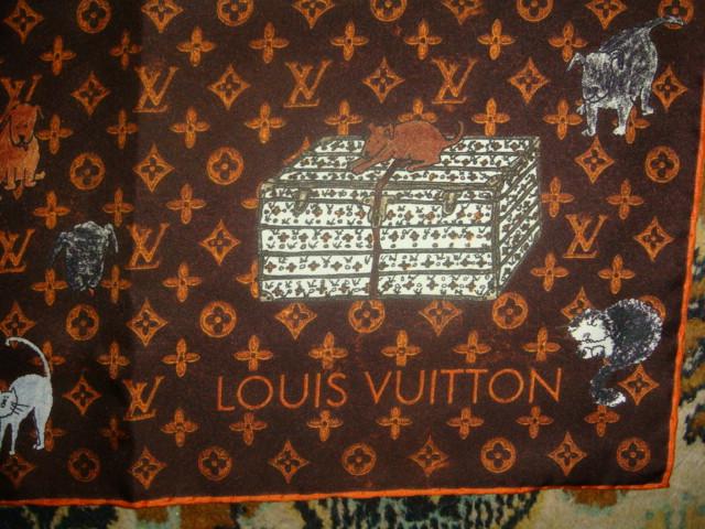 Платок шелк Louis Vuitton кошки круиз 2019 год оригинал 3