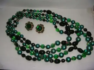 Набор бусы и клипсы винтаж Германия West Germany 1960х