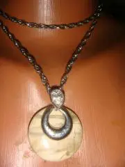 Кулон арт деко мрамор со стразами винтаж 90х