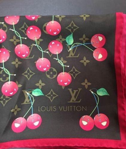 Платок шелк Louis Vuitton вишенки 2006 год оригинал 2