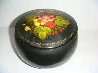 Шкатулка цветы Жостово винтаж 1960х годов