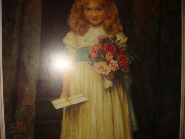 Постер девочка с письмом Англия винтаж 90х годов 2