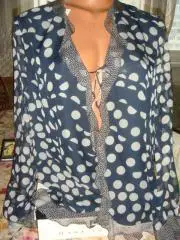 Блузка шифон в горох р.48 Италия новая
