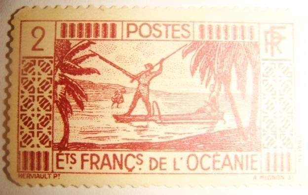 Марка Французская колония Океания 1950 1