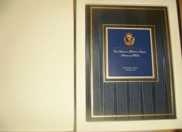 Автограф графа Спенсера на книге памяти Принцессы Дианы 1997 год