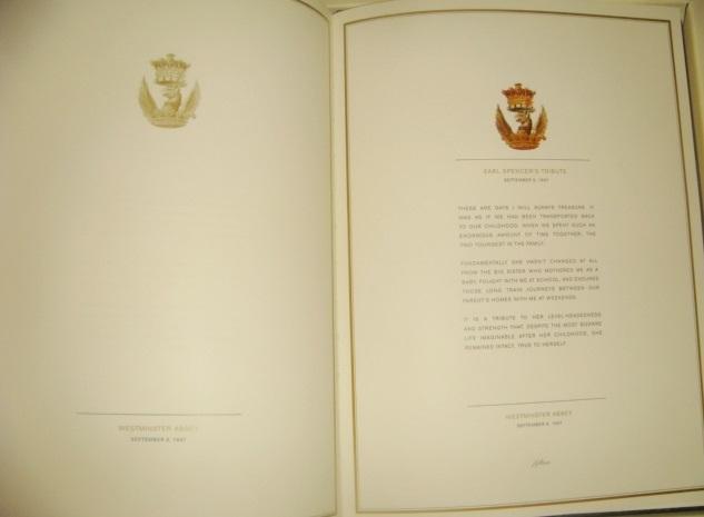 Автограф графа Спенсера на книге памяти Принцессы Дианы 1997 год 3