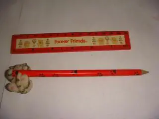 Линейка с мишками и карандаш с кошкой Англия Hallmark винтаж 90х