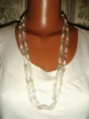 Бусы стеклярус белый винтаж 60х годов