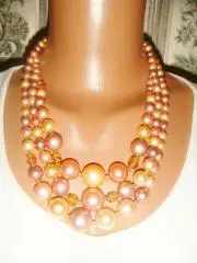 Бусы розовые облака Япония винтаж 60х годов