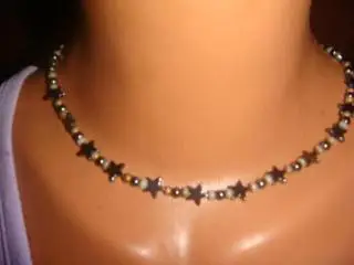 Колье гематитовые звездочки винтаж 60х годов