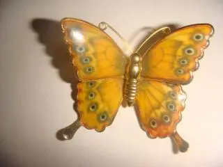 Брошь бабочка эмаль Америка новая винтаж 70х
