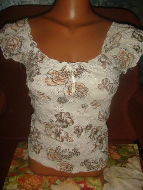 Блузка с розами хлопок Америка винтаж 90х годов размер 38-40