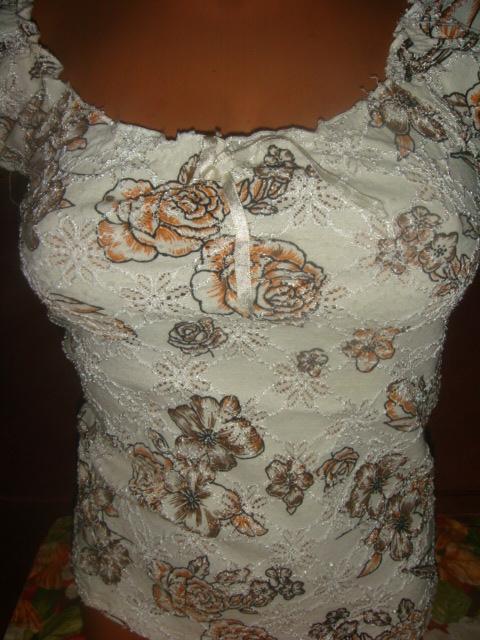 Блузка с розами хлопок Америка винтаж 90х годов размер 38-40 1
