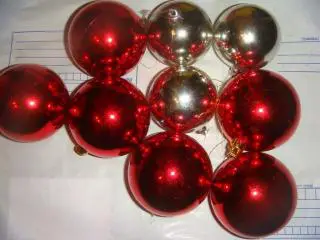 Елочные игрушки шары 9 штук винтаж 90 х