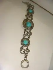 Браслет мельхиор с бирюзой винтаж Мексика